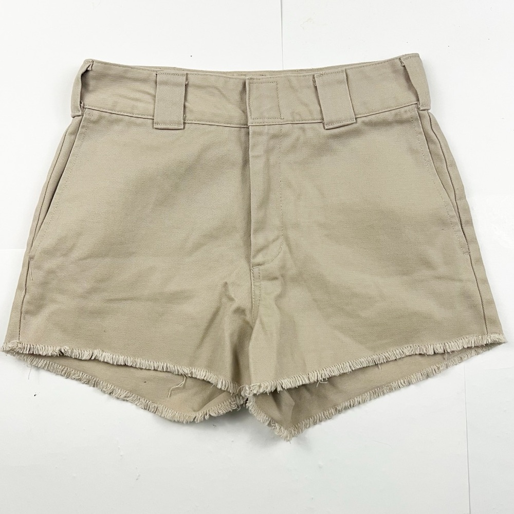 Dickies Beige Frayed Hem Casual Denim Shorts Size 0/24‎